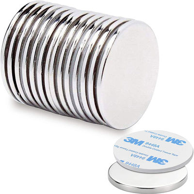 Materiale NdFeB permanente disco rotondo super forte N52 Magnete al neodimio con adesivo 3M