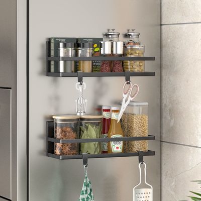 Classificazione Rack non pieghevole Cucina magazzino muro di ferro montaggio Rack organizzatore di spezie