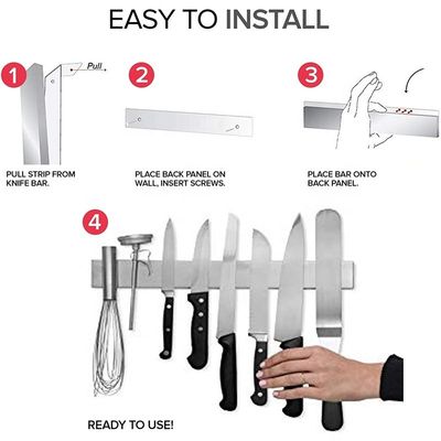 OEM ODM Accepted Gold Stainless Steel Magnet Strip Rack Magnetic Knife Holder Per Parete