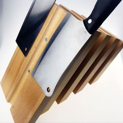 Logo personalizzato in legno sostenibile Cucina Magnetico Coltello Blocco Portatore per sostenibile