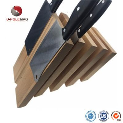 Logo personalizzato in legno sostenibile Cucina Magnetico Coltello Blocco Portatore per sostenibile