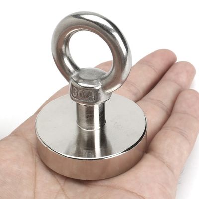 Magnete al neodimio ad alta tolleranza POTN08-75 550 libbre Forte con foro a vite per la pesca