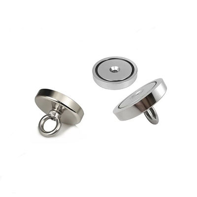 Magnete di pesca NdFeB ad alta forza magnetica D80x19mm-M10 con campo magnetico permanente
