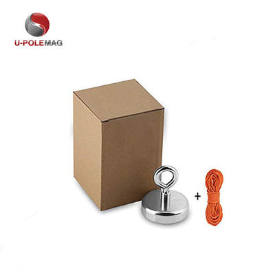 Magnete di pesca NdFeB ad alta forza magnetica D80x19mm-M10 con campo magnetico permanente