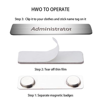 Mercato mondiale Etichette/insegne/titoli magnetici in acciaio inossidabile con accessori magnetici