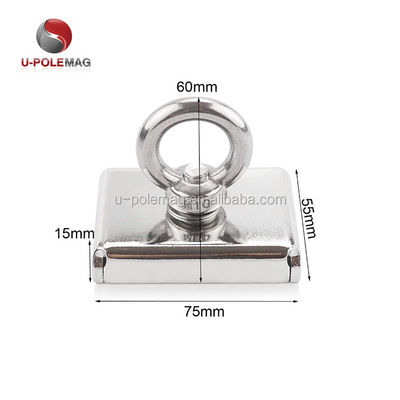 Magnete per pentole rettangolare a forma quadrata personalizzato con vite per bulloni M10 e forza di trazione di 330 libbre