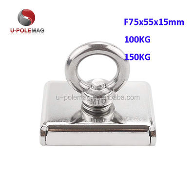 Magnete per pentole rettangolare a forma quadrata personalizzato con vite per bulloni M10 e forza di trazione di 330 libbre