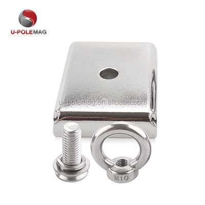 Magnete per pentole rettangolare a forma quadrata personalizzato con vite per bulloni M10 e forza di trazione di 330 libbre