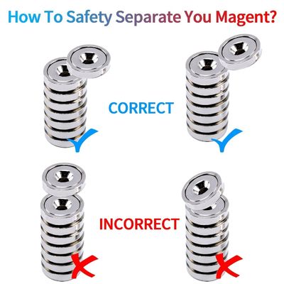 Magnete a pentola NdFeB super forte personalizzato con buco anti-affondamento permanente d1 5,5 mm