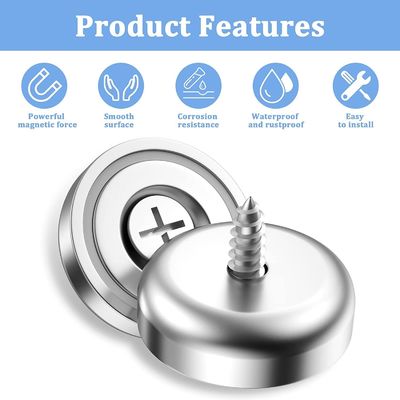 D20 MM 20lbs NdFeB Pot Magnet con buco anti-affondamento Altura totale H 7,2 mm Buco d1 4,5 mm