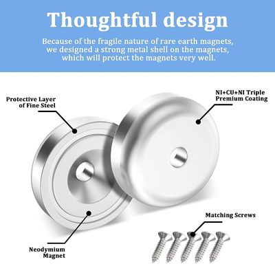 D20 MM 20lbs NdFeB Pot Magnet con buco anti-affondamento Altura totale H 7,2 mm Buco d1 4,5 mm