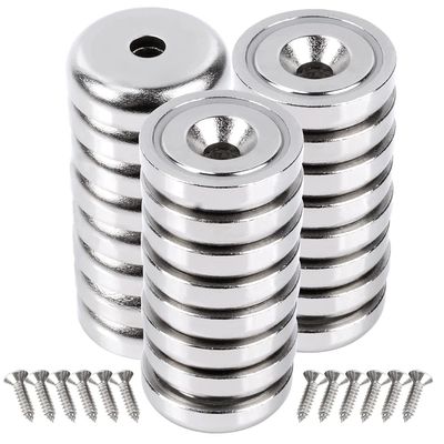 Magnete Super Power da 25 mm con buco anti-affondamento Resistenza circa 19 kg Buco d1 5,5 mm