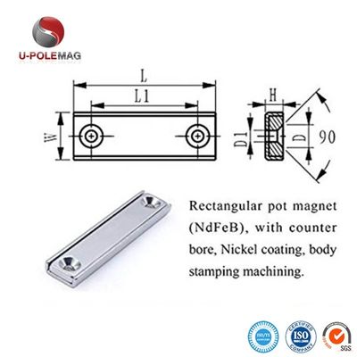LSCM-60 60x13.5x5mm Ndfeb Neodimio Magnete permanente al boro di ferro con dimensione del foro M6
