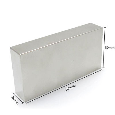 100x50x20 mm Magnete a terre rare con servizio di taglio Magnete NdFeB rettangolare diretto