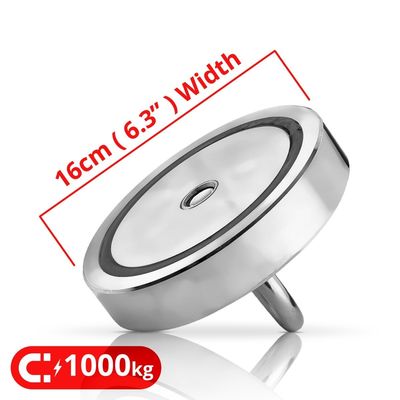 Kit di magnete da pesca super forte con forza di trazione di 2200 lbs e Q235 Round Steel Cup