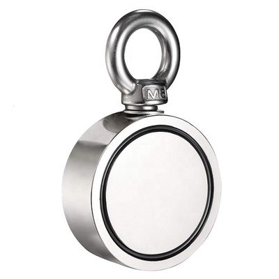 Potente magnete da pesca N52 a doppio lato con 1000 libbre di forza di trazione e 75 mm di diametro