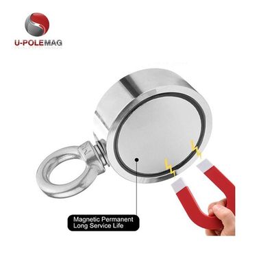 Potente magnete da pesca N52 a doppio lato con 1000 libbre di forza di trazione e 75 mm di diametro