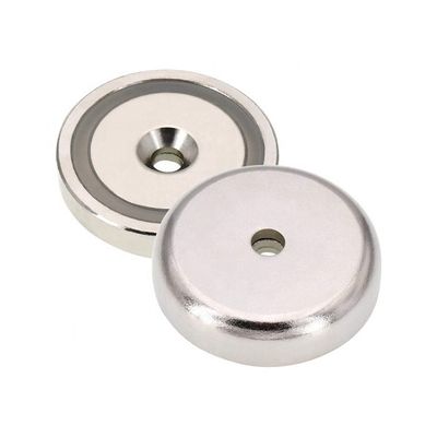 75 kg di forza di Neodimio NdFeB Magnete a vaso poco profondo con foro di montaggio anti-affondamento D48x10.8mm