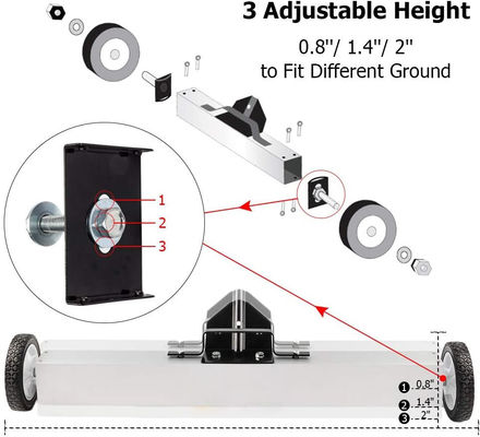 Comodo Push-Type Magnetic Pick Up Sweeper con 30-50 libbre di forza di trazione e ruote