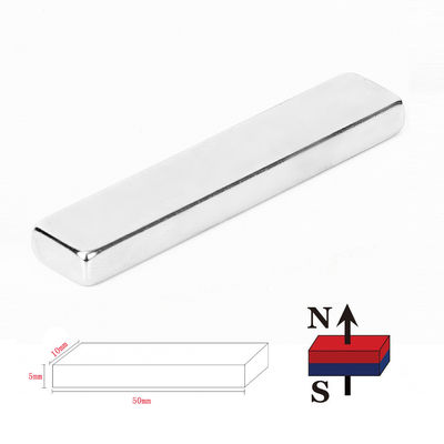 F50x10x5mm rivestito di nichel N48 Magnete a barre di neodimio di terre rare per uso industriale
