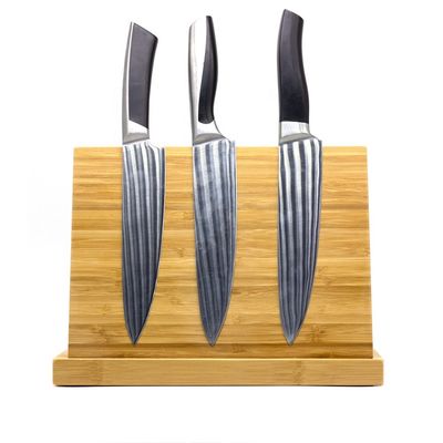 ISO9001 2000 Sistema Legno naturale di bambù Magnetico coltello blocco portatore Disegno personalizzato