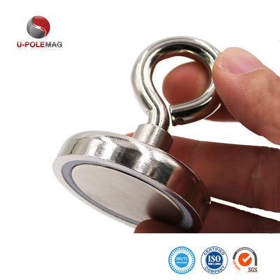 Magnete NdFeB in acciaio A3 148 LBS 67 KG Forza di trazione D48mm Magnete POT a terre rare con bullone