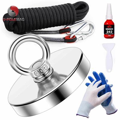 Magnete da pesca di neodimio super forte Set 500 lbs Magnete permanente a forza di trazione