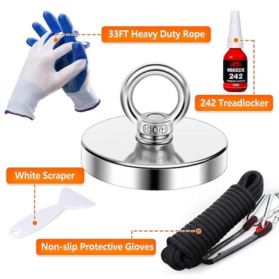 Magnete da pesca di neodimio super forte Set 500 lbs Magnete permanente a forza di trazione