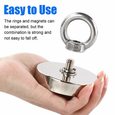 Magnete da pesca di neodimio super forte Set 500 lbs Magnete permanente a forza di trazione