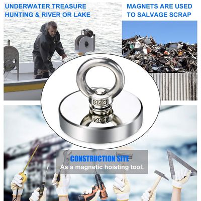 Magnete da pesca di neodimio super forte Set 500 lbs Magnete permanente a forza di trazione