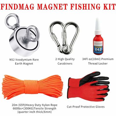 Kit di pesca a magnete di neodimio super forte con forza di trazione di 2000 libbre e tolleranza precisa