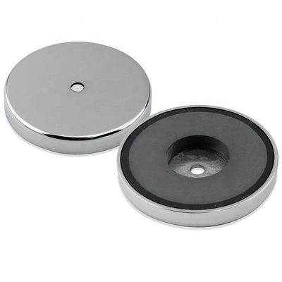 3.2" Magnete in forma di tazza in ceramica ferrita cromata 75lbs Tirare per interni ed esterni