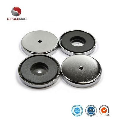 3.2" Magnete in forma di tazza in ceramica ferrita cromata 75lbs Tirare per interni ed esterni