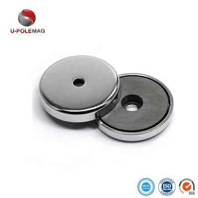 3.2" Magnete in forma di tazza in ceramica ferrita cromata 75lbs Tirare per interni ed esterni