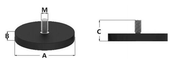 Magnete di pot di neodimio rivestito di gomma Magnete di gomma di ferro NdFeB e magnete composito di neodimio