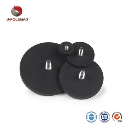 Magnete a disco di neodimio di dimensioni personalizzate M6 M8 Magnete a pentola rivestito di gomma
