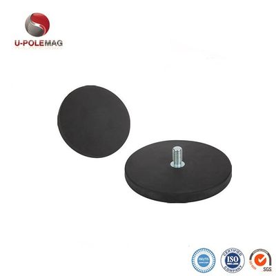D88x8mm Base magnetica rotonda rivestita di gomma con filo esterno 45kg Forza di trazione Forma rotonda