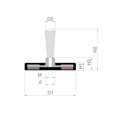Tipo del manico Magnete di vaso rivestito di gomma Temperatura massima di lavoro 80 Centigradi