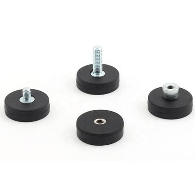 Magnete rotondo di neodimio D22x6mm con M4 Flat Female Thread Gripper and Rubber Surface