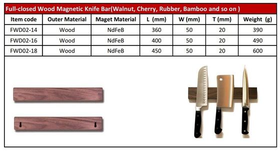 Porta coltelli magnetici in legno di bambù ecologico per lo stoccaggio di coltelli di cucina eleganti