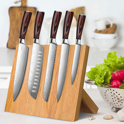 Disegno personalizzato Magnetico coltello blocco naturale di bambù supporto con magneti forti