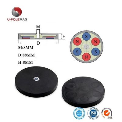 Magnete per pentole rivestito di gomma M6 M8 per applicazioni pesanti