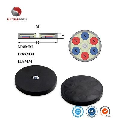 Magnete di potenza M8 con filo di gomma al neodimio rivestito con magnete di potenza industriale non scivolo