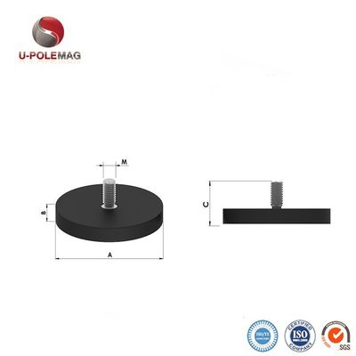 Magneti di gomma a magnete di neodimio con e con imballaggio personalizzato e buchi a filo M6 M8