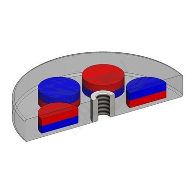 Magneti di gomma a magnete di neodimio con e con imballaggio personalizzato e buchi a filo M6 M8