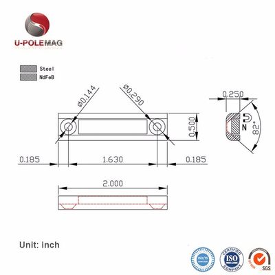 Magnete a pentola NdFeb quadrato di grado industriale N52 con buco anti-affondamento e rivestimento in nichel