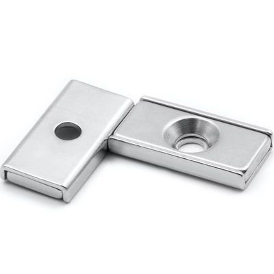 NdFeb Block Magnet Steel Channel POT con 1 buco anti-mercato per la lavorazione industriale
