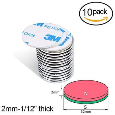 Materiale NdFeB permanente disco rotondo super forte N52 Magnete al neodimio con adesivo 3M