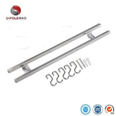 18 pollici tubi quadrati in acciaio inossidabile Magnetic Knife Strip con 6 ganci per utensili da cucina portautensili organizzatore