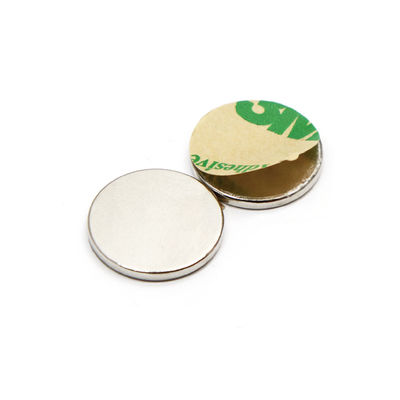 Magnete NdFeB N35 N42 N48 N52 rivestito con NiCuNi Magneti a disco di neodimio con adesivo 3M